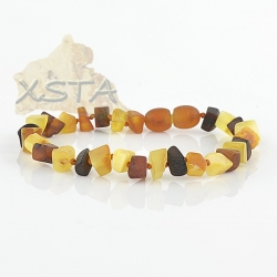 Raw mix amber bracelet with screw clasp